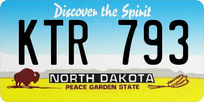 ND license plate KTR793