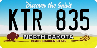 ND license plate KTR835