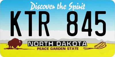 ND license plate KTR845