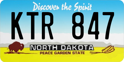 ND license plate KTR847