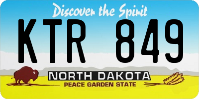 ND license plate KTR849