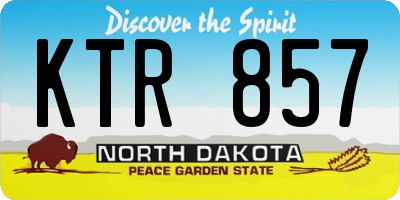 ND license plate KTR857