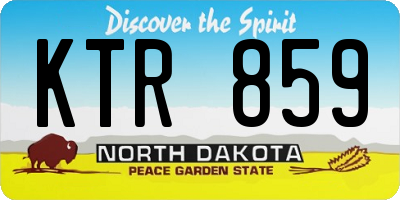 ND license plate KTR859