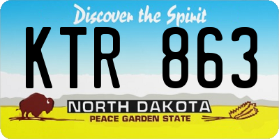 ND license plate KTR863