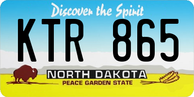 ND license plate KTR865