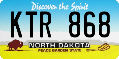 ND license plate KTR868