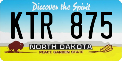 ND license plate KTR875