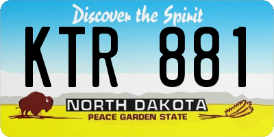 ND license plate KTR881