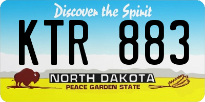 ND license plate KTR883