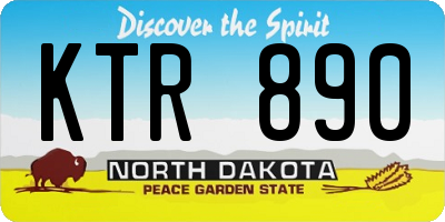 ND license plate KTR890