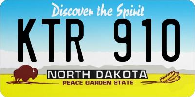 ND license plate KTR910