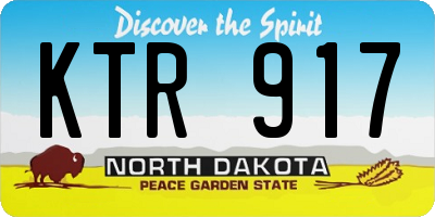 ND license plate KTR917