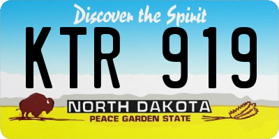 ND license plate KTR919