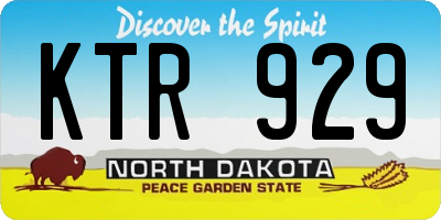 ND license plate KTR929