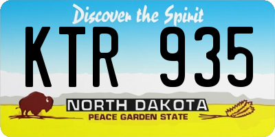 ND license plate KTR935