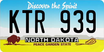 ND license plate KTR939