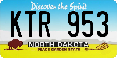 ND license plate KTR953