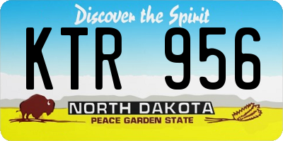 ND license plate KTR956