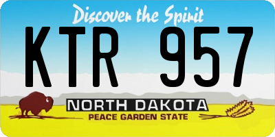 ND license plate KTR957