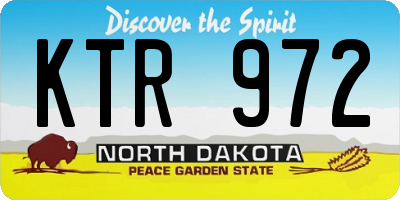 ND license plate KTR972
