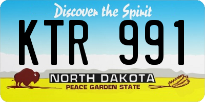 ND license plate KTR991