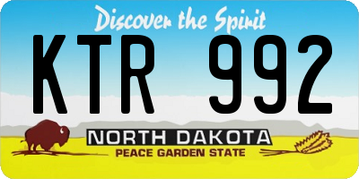 ND license plate KTR992