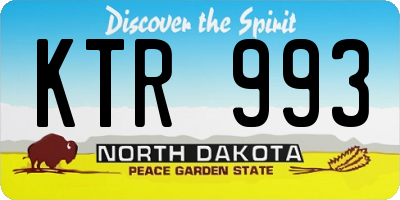 ND license plate KTR993