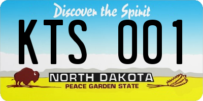 ND license plate KTS001