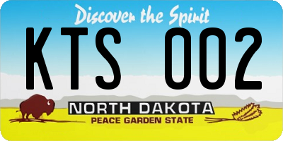 ND license plate KTS002