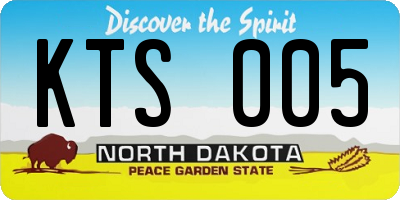 ND license plate KTS005