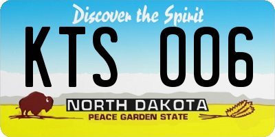 ND license plate KTS006
