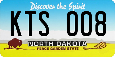 ND license plate KTS008