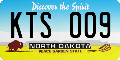 ND license plate KTS009