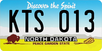 ND license plate KTS013