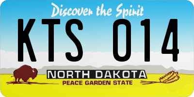 ND license plate KTS014