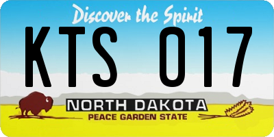 ND license plate KTS017