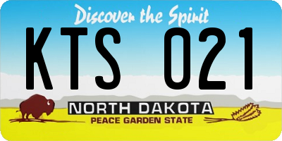 ND license plate KTS021