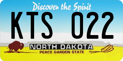 ND license plate KTS022