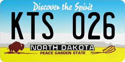 ND license plate KTS026