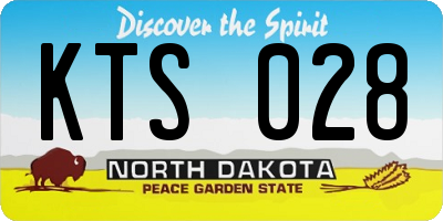 ND license plate KTS028