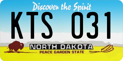 ND license plate KTS031