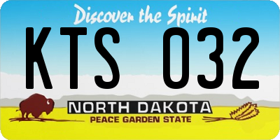 ND license plate KTS032