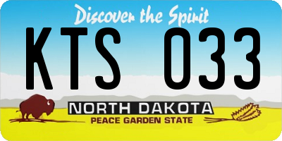 ND license plate KTS033