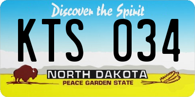 ND license plate KTS034