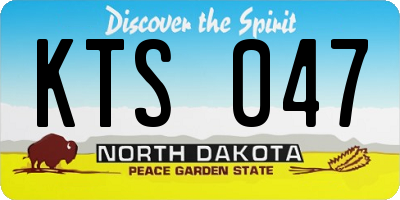 ND license plate KTS047
