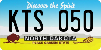 ND license plate KTS050