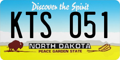 ND license plate KTS051