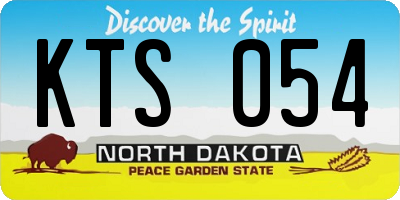 ND license plate KTS054