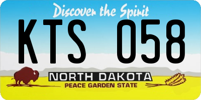 ND license plate KTS058