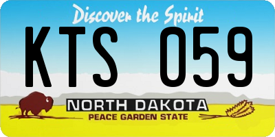 ND license plate KTS059